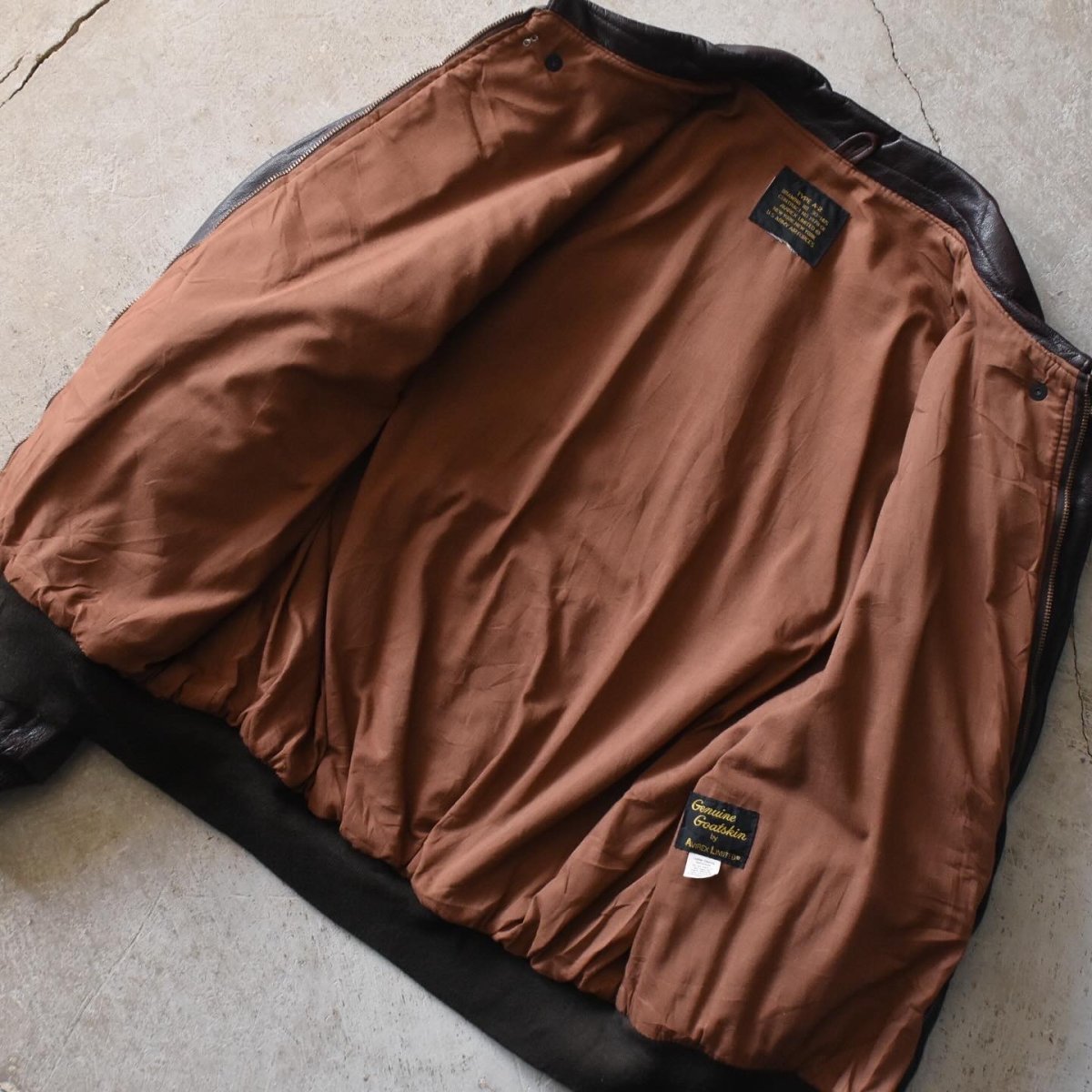 画像3: 1980s〜 AVIREX A-2 フライトレザージャケット　 "MADE IN USA"　 実寸44  (3)