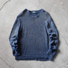 画像1: 1990s Polo by Ralph Lauren インディゴリネンニット　 表記L  (1)