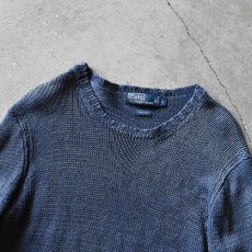 画像4: 1990s Polo by Ralph Lauren インディゴリネンニット　 表記L  (4)