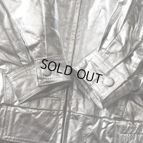 画像10: 1980-90s 銀のレザージャンパー　 表記L 