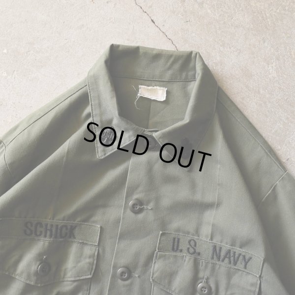 画像6: 1970s US.NAVY SEABEES OG507ユーティリティシャツ　 表記17 1/2×36？ 