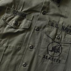 画像8: 1970s US.NAVY SEABEES OG507ユーティリティシャツ　 表記17 1/2×36？  (8)