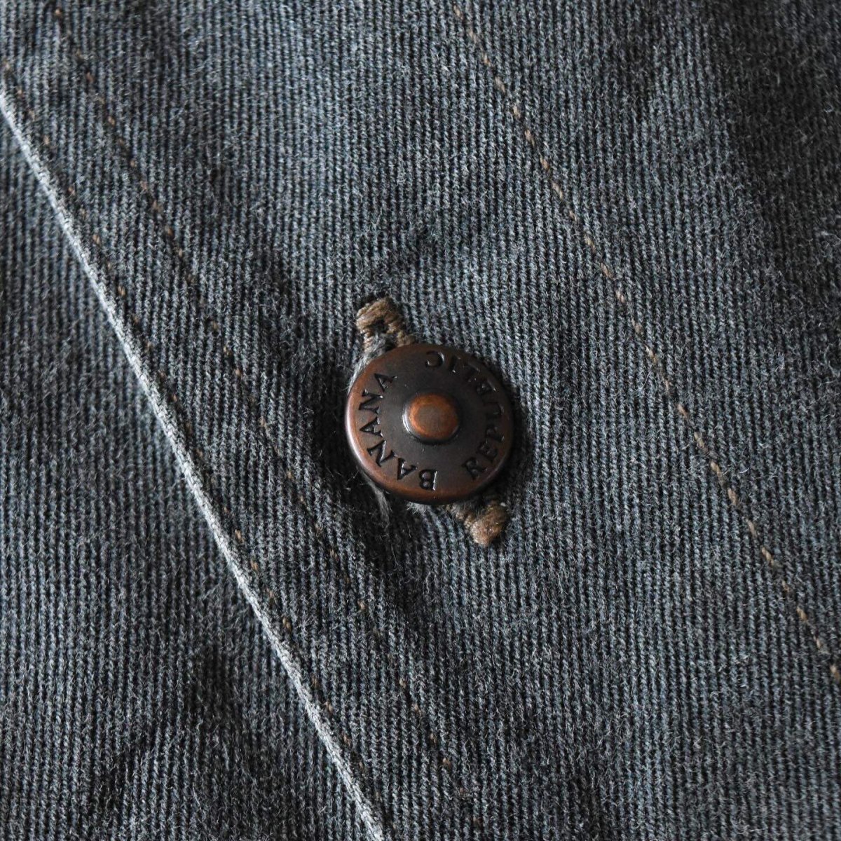 画像6: 1990s BANDANA REPUBLIC 襟レザーコットンシャツ　 表記M  (6)