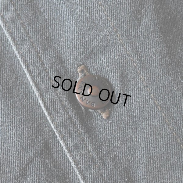 画像6: 1990s BANDANA REPUBLIC 襟レザーコットンシャツ　 表記M 