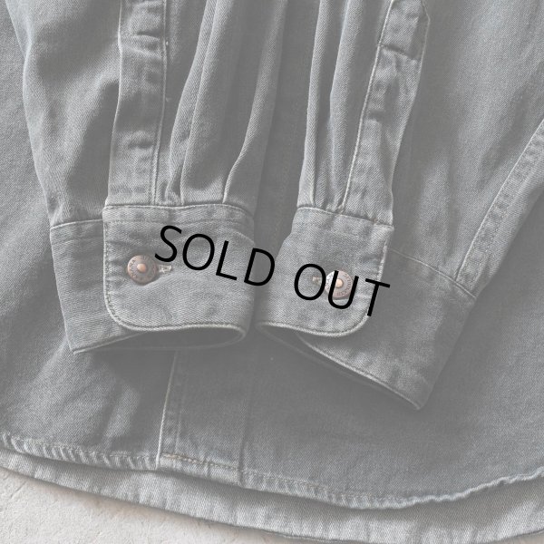 画像8: 1990s BANDANA REPUBLIC 襟レザーコットンシャツ　 表記M 