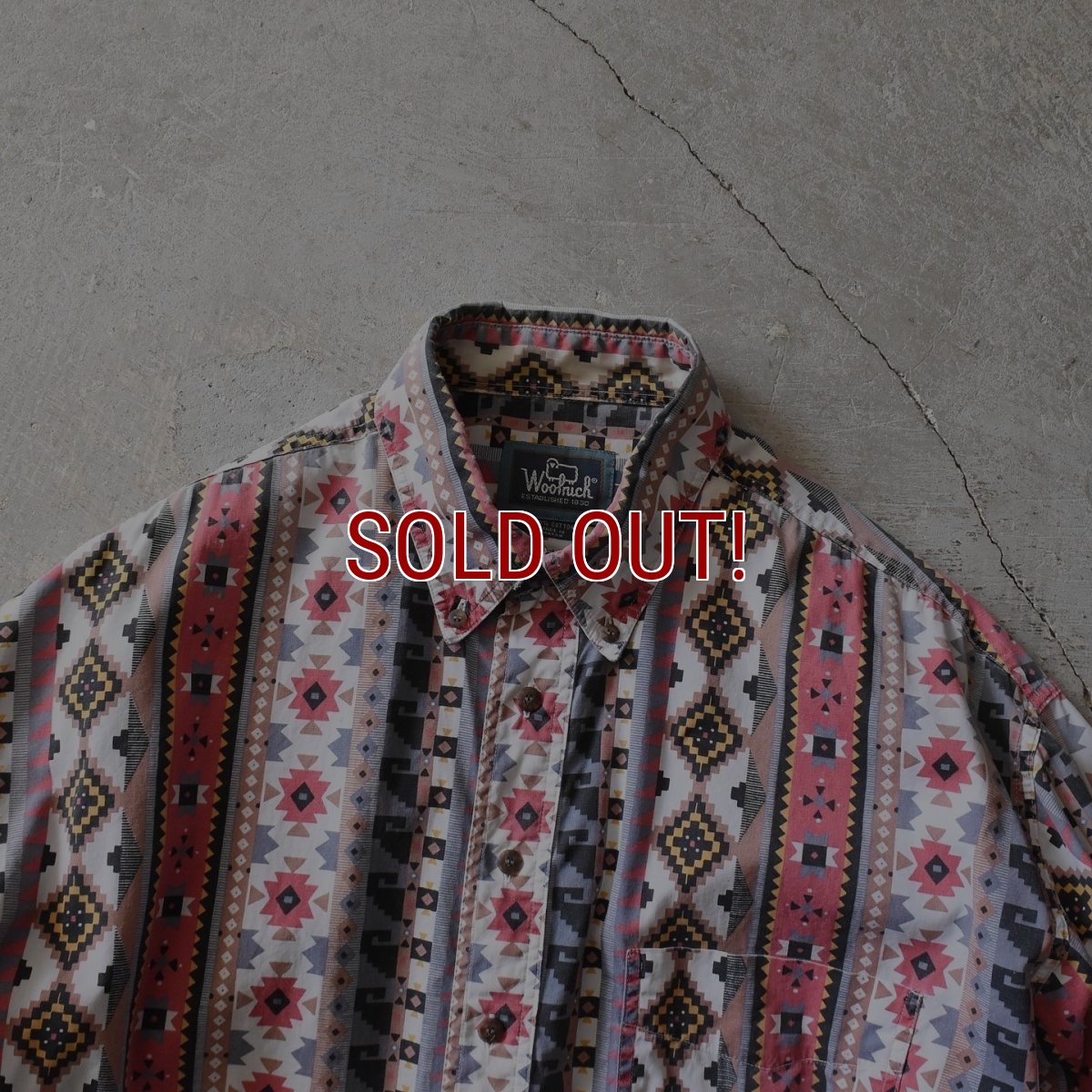 画像4: 1990s WOOLRICH ネイティブ柄BDシャツ　 表記L  (4)