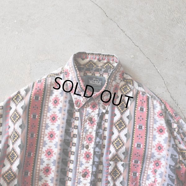 画像4: 1990s WOOLRICH ネイティブ柄BDシャツ　 表記L 