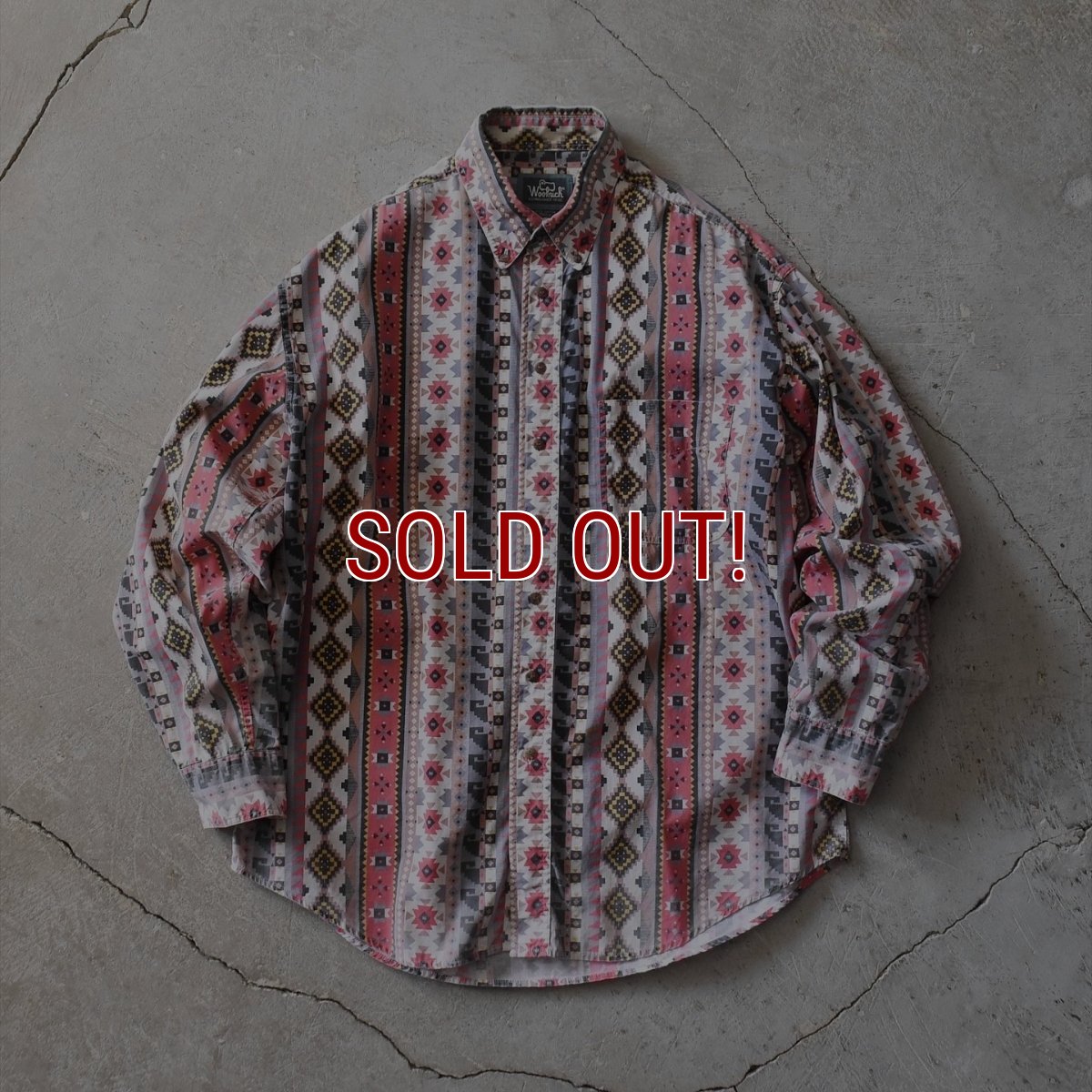 画像1: 1990s WOOLRICH ネイティブ柄BDシャツ　 表記L  (1)