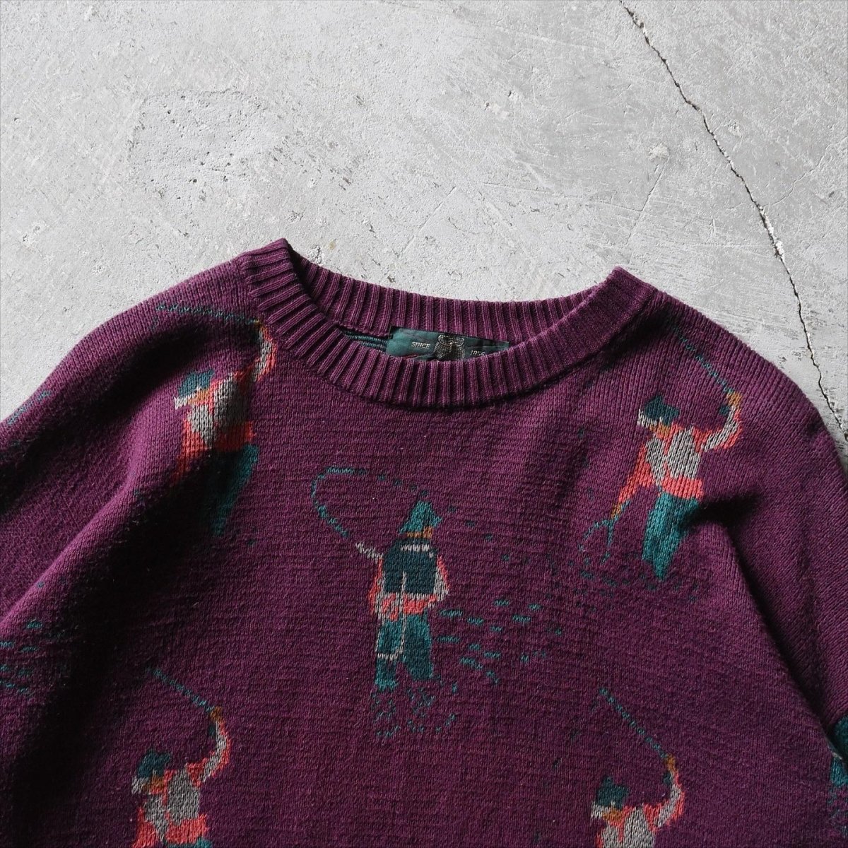 画像3: 1990s ORVIS フィッシング柄コットンセーター　 "MADE IN USA"　 表記L  (3)