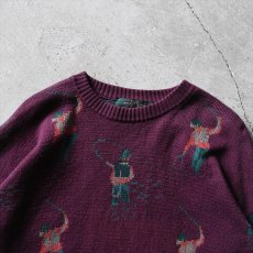 画像3: 1990s ORVIS フィッシング柄コットンセーター　 "MADE IN USA"　 表記L  (3)