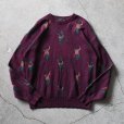 画像1: 1990s ORVIS フィッシング柄コットンセーター　<br>"MADE IN USA"　<br>表記L<br> (1)
