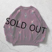 1990s ORVIS フィッシング柄コットンセーター　 "MADE IN USA"　 表記L 