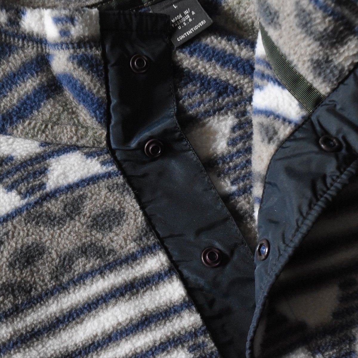 画像4: 1990s Patagonia サルティーヨ柄シンチラフリーススナップT　 "MADE IN USA"　 表記L  (4)
