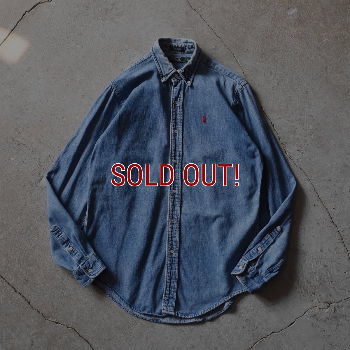画像1: 1980s Polo by Ralph Lauren デニムシャツ　 "MADE IN USA"　 表記boysXL  (1)