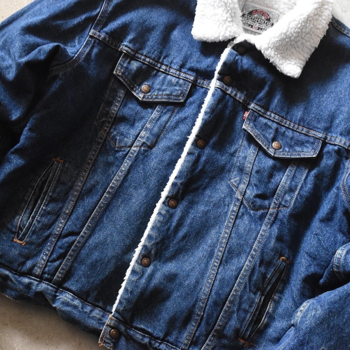 画像6: 1990s Levi's 71608 デニムボアジャケット　 "MADE IN USA"　 表記44  (6)