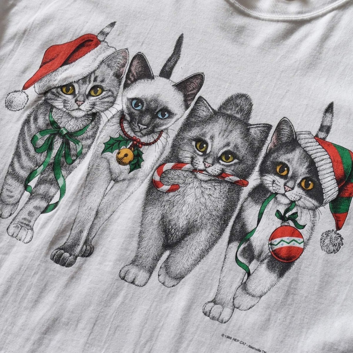 画像5: 1990s MERRY CHRISTMAS ねご L/S Tシャツ　 表記L  (5)