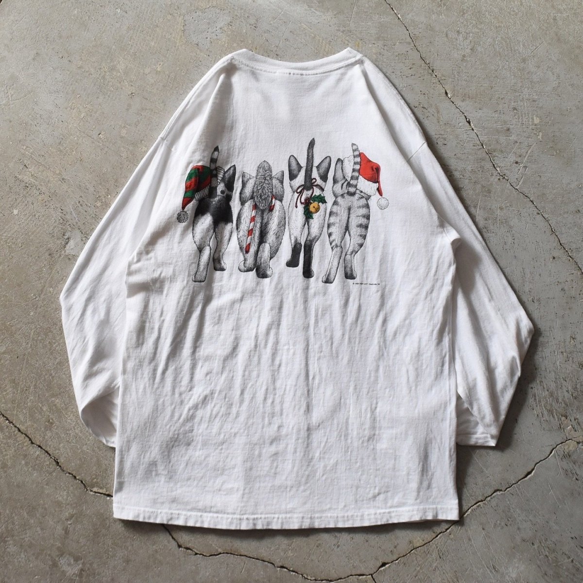 画像2: 1990s MERRY CHRISTMAS ねご L/S Tシャツ　 表記L  (2)