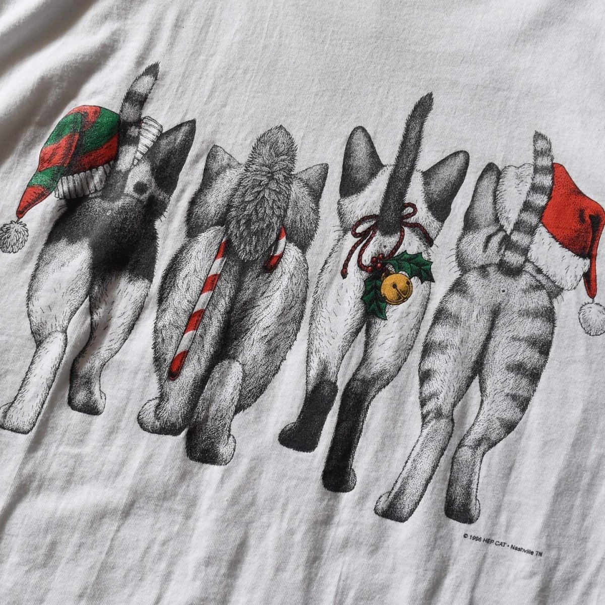 画像7: 1990s MERRY CHRISTMAS ねご L/S Tシャツ　 表記L  (7)