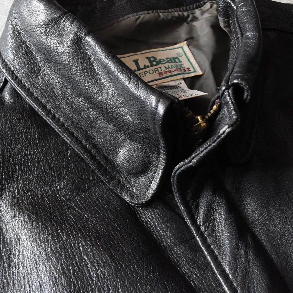 画像6: 1990s L.L.Bean A-2 TYPE レザージャケット　 "MADE IN USA"　 表記L  (6)
