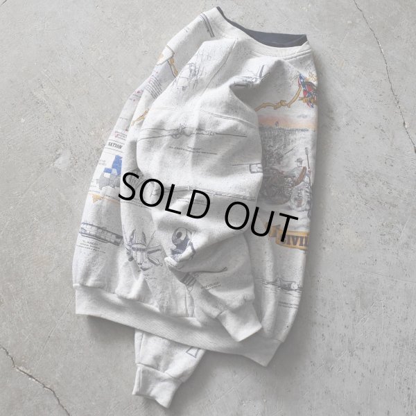 画像12: 1990s ART UNLIMITED アメリカ南北戦争 総柄スウェット　 実寸L 