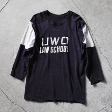 画像1: 1960s UWO LAW SCHOOL ナンバリングフットボールTシャツ　 実寸L  (1)