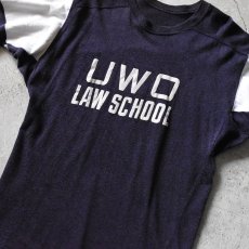 画像4: 1960s UWO LAW SCHOOL ナンバリングフットボールTシャツ　 実寸L  (4)