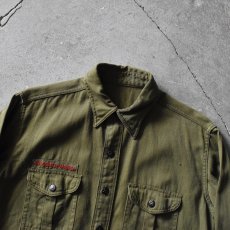 画像4: 1940s BSA BOY SCOUTS マチ付きシャツ　 "チェンジボタン"　 実寸ML  (4)