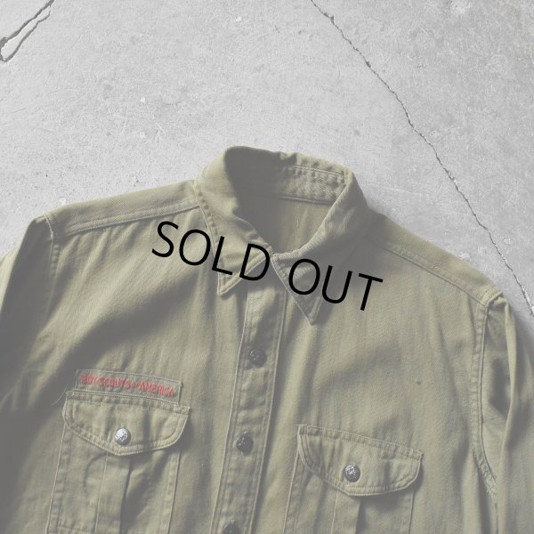 画像4: 1940s BSA BOY SCOUTS マチ付きシャツ　 "チェンジボタン"　 実寸ML 