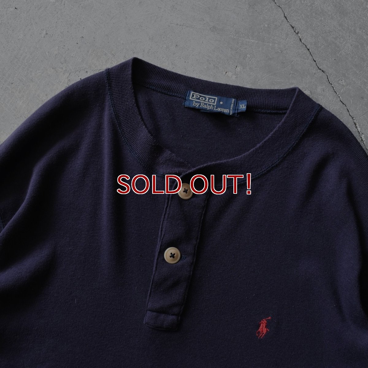 画像2: Polo by Ralph Lauren ヘンリーネック長袖Tシャツ　 表記XL  (2)