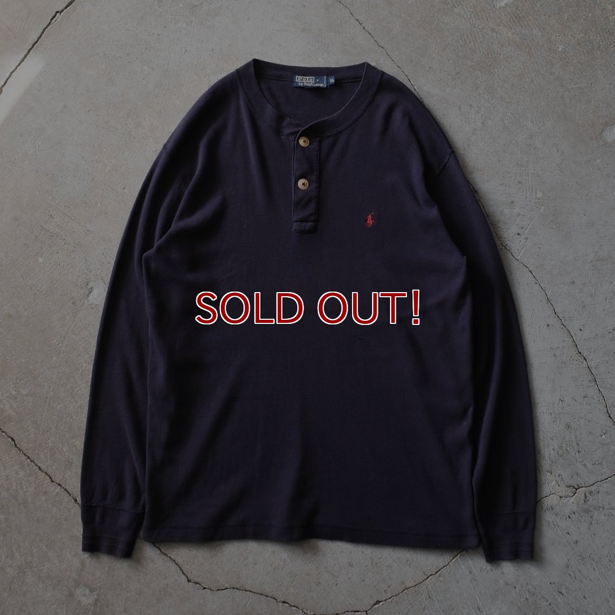 画像1: Polo by Ralph Lauren ヘンリーネック長袖Tシャツ　 表記XL  (1)