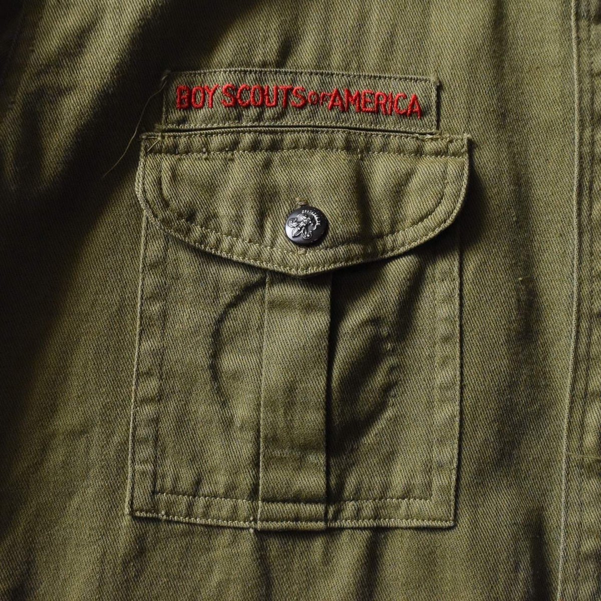画像6: 1940s BSA BOY SCOUTS マチ付きシャツ　 "チェンジボタン"　 実寸ML  (6)