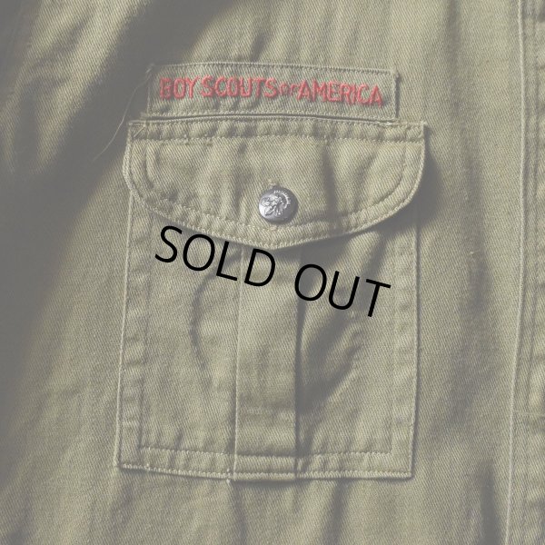 画像6: 1940s BSA BOY SCOUTS マチ付きシャツ　 "チェンジボタン"　 実寸ML 