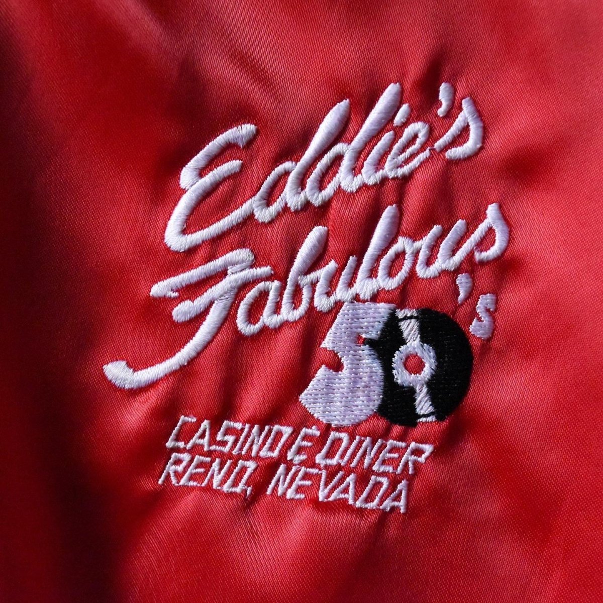 画像5: 1990s Eddie's Fabulous 50's ナイロンサテンジャケット　 "MADE IN USA"　 表記2XL  (5)