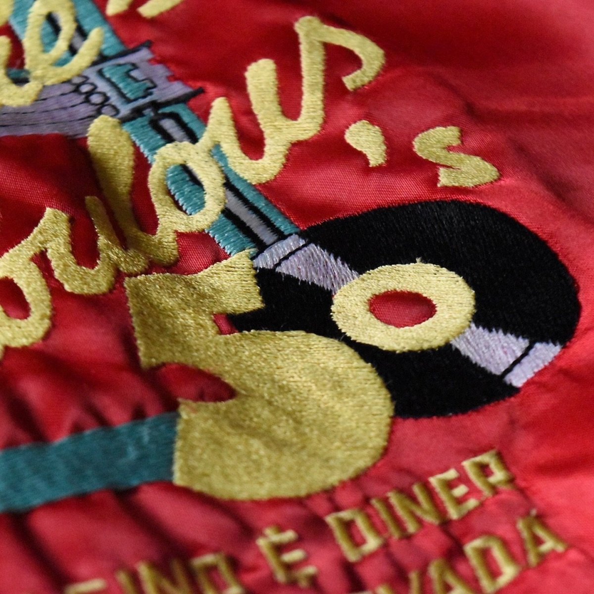 画像8: 1990s Eddie's Fabulous 50's ナイロンサテンジャケット　 "MADE IN USA"　 表記2XL  (8)