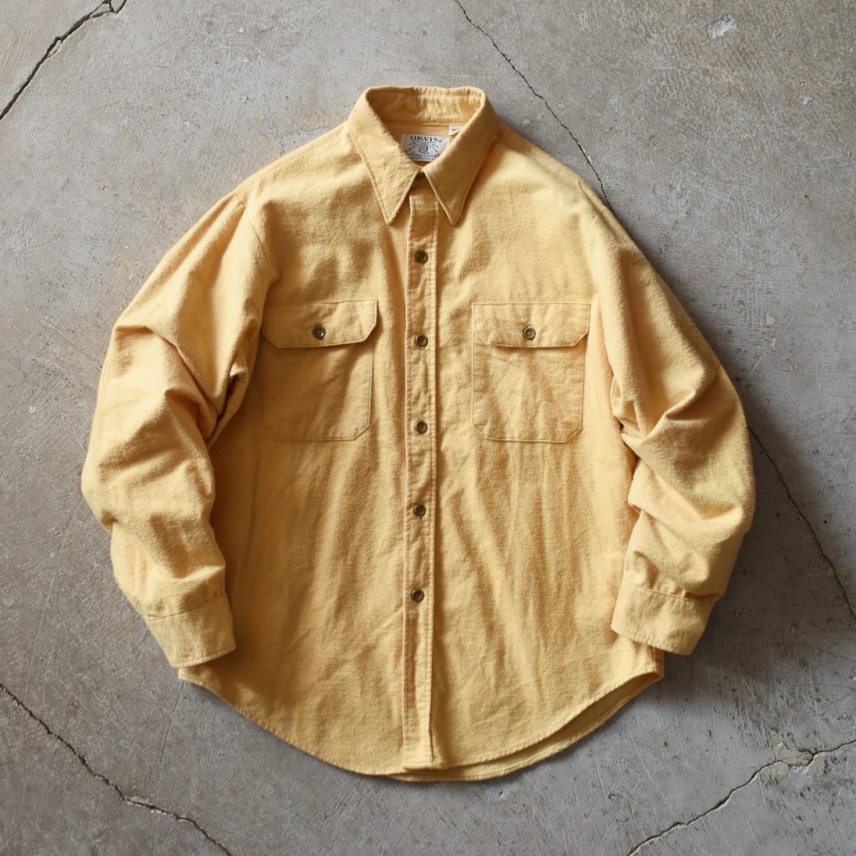 画像1: 1970s ORVIS シャモアクロスシャツ　 実寸L  (1)