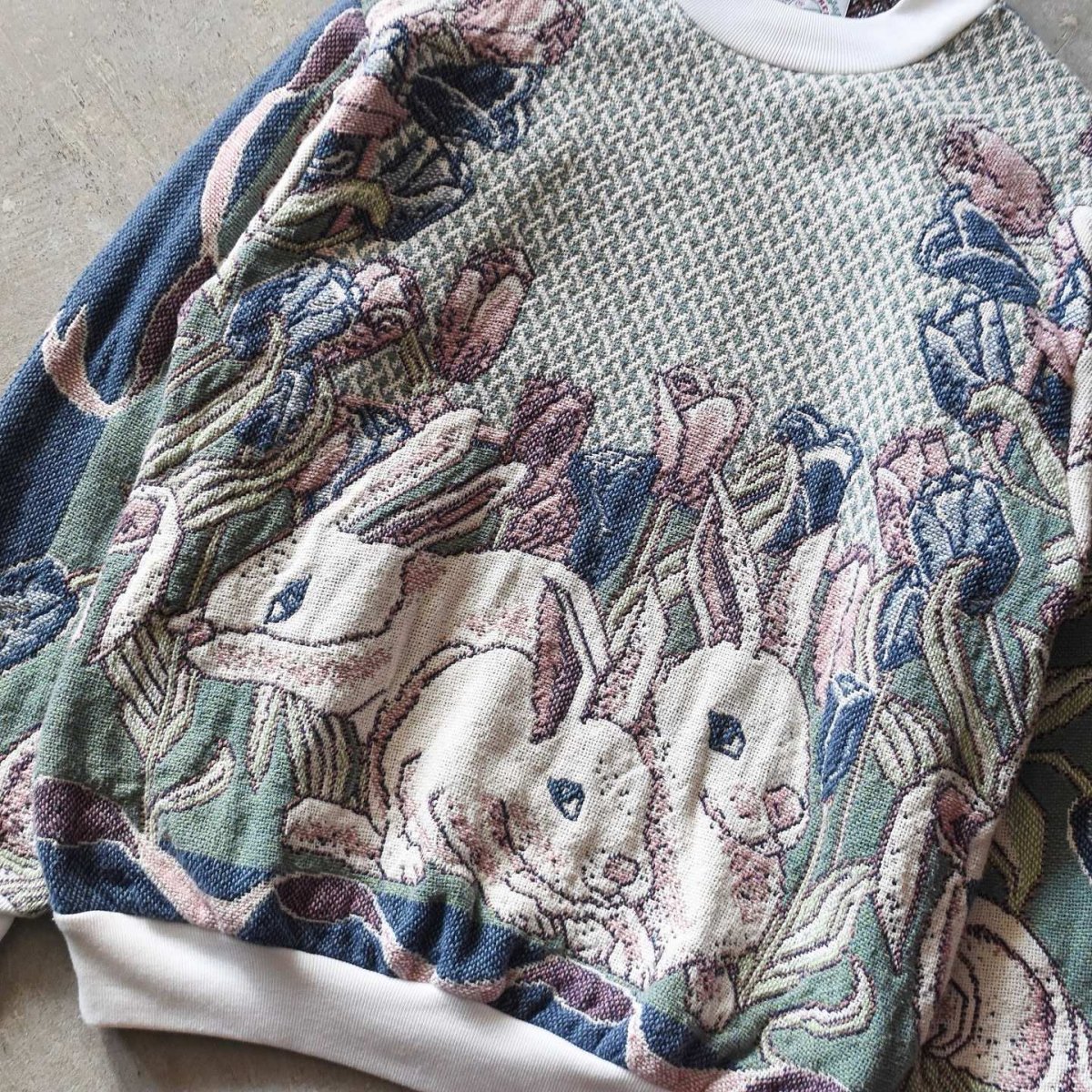 画像6: 1990s SUGAR STREET WEAVERS 総柄ゴブランスウェット　 "MADE IN USA"　 表記ONE SIZE  (6)