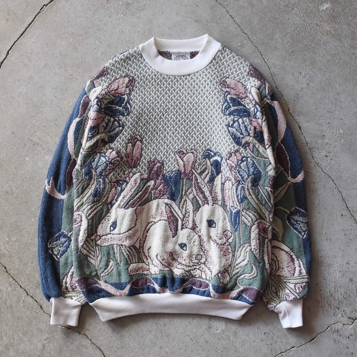 画像1: 1990s SUGAR STREET WEAVERS 総柄ゴブランスウェット　 "MADE IN USA"　 表記ONE SIZE  (1)
