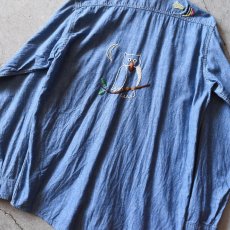 画像12: 1970s OSHKOSH 刺繍シャンブレーシャツ　 "MADE IN USA"　 表記15 REG  (12)