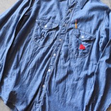 画像5: 1970s OSHKOSH 刺繍シャンブレーシャツ　 "MADE IN USA"　 表記15 REG  (5)