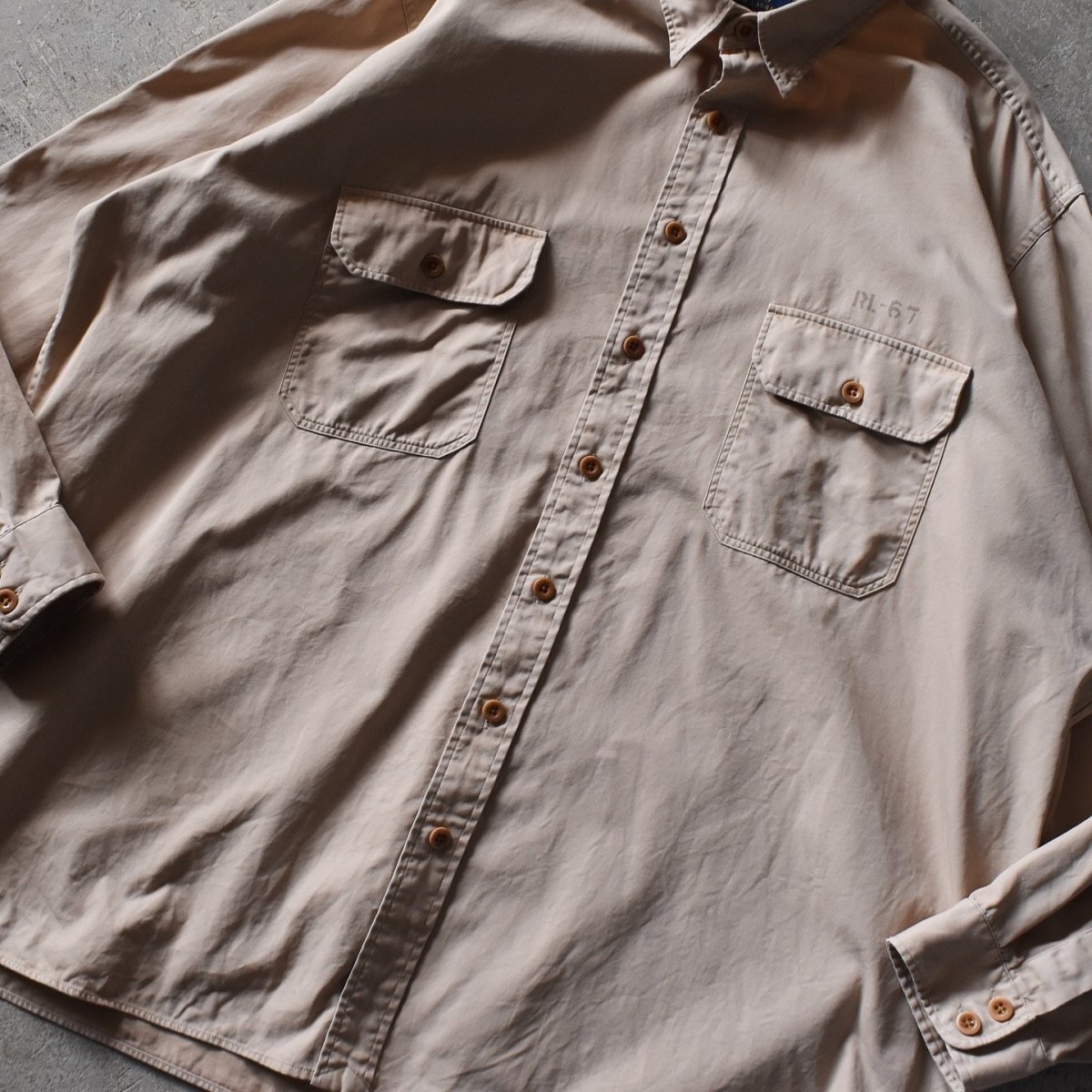 画像7: POLO RALPH LAUREN マチ付きミリタリーシャツ　 "バックステンシル"　 表記2XB  (7)
