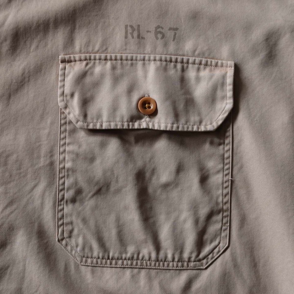 画像9: POLO RALPH LAUREN マチ付きミリタリーシャツ　 "バックステンシル"　 表記2XB  (9)