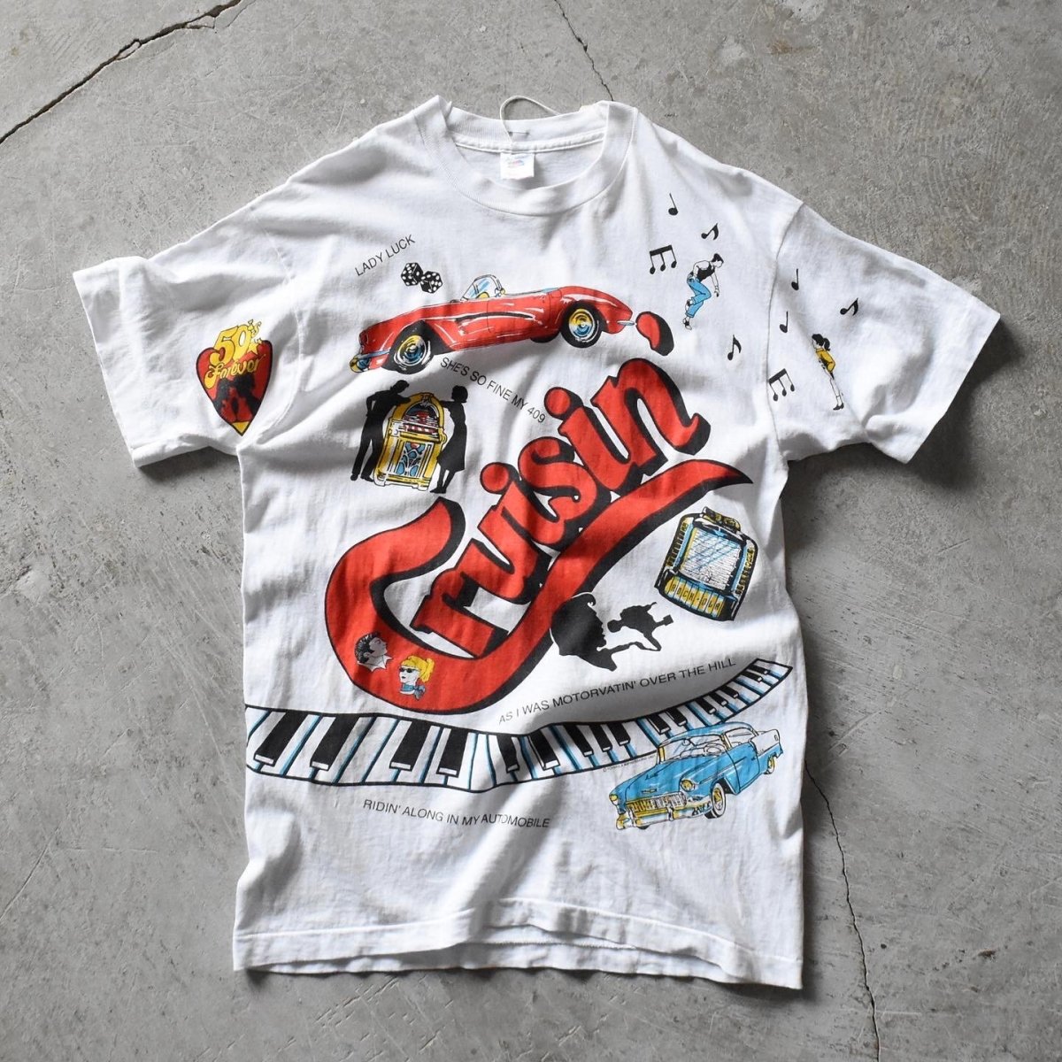 画像1: 1990s CRUISIN' BACK TO THE 50's ロックンロールTシャツ　 "MADE IN USA"　 表記L  (1)