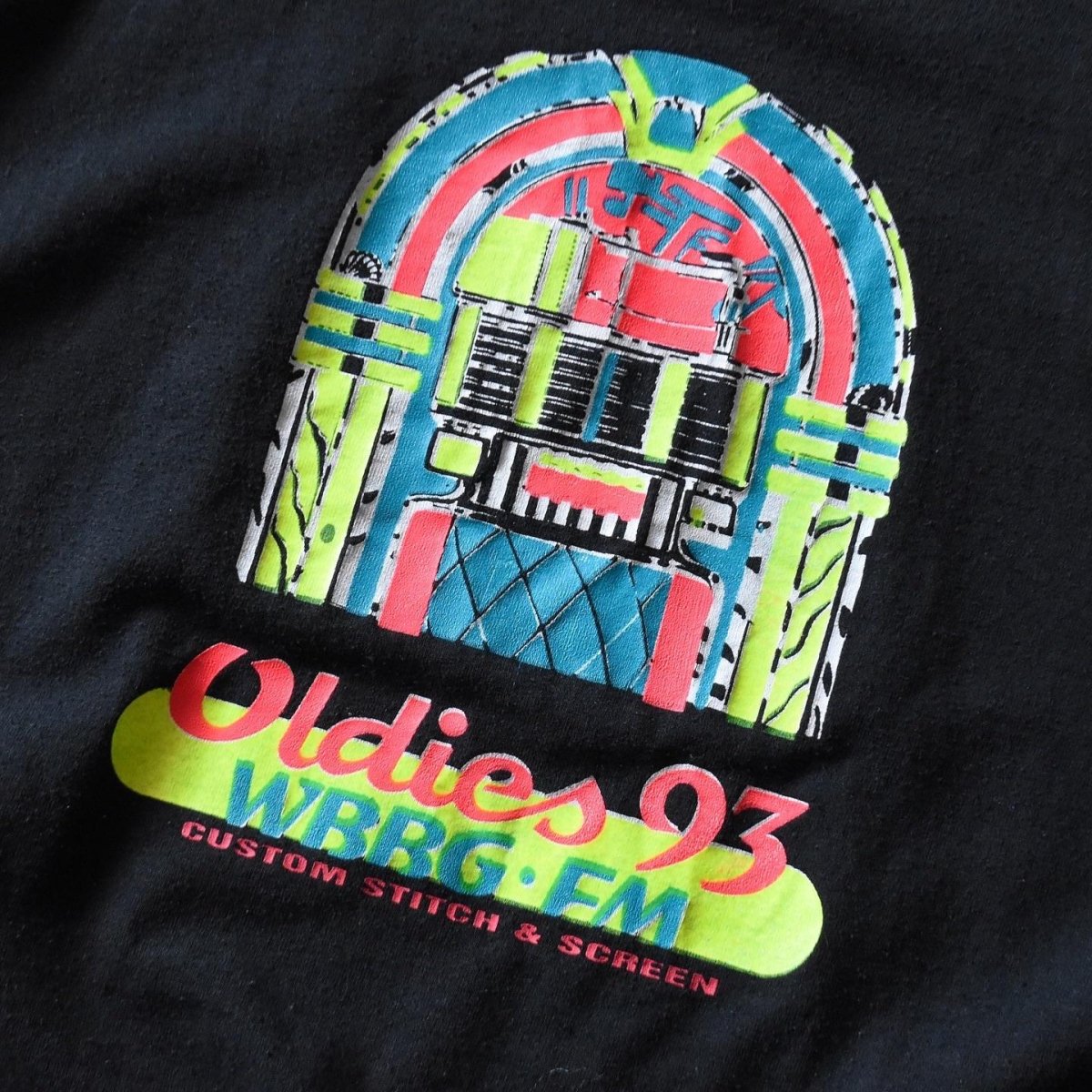 画像4: 1990s OLDIES93 WBBG FM ジュークボックスTシャツ　 "MADE IN USA"　 表記XL  (4)