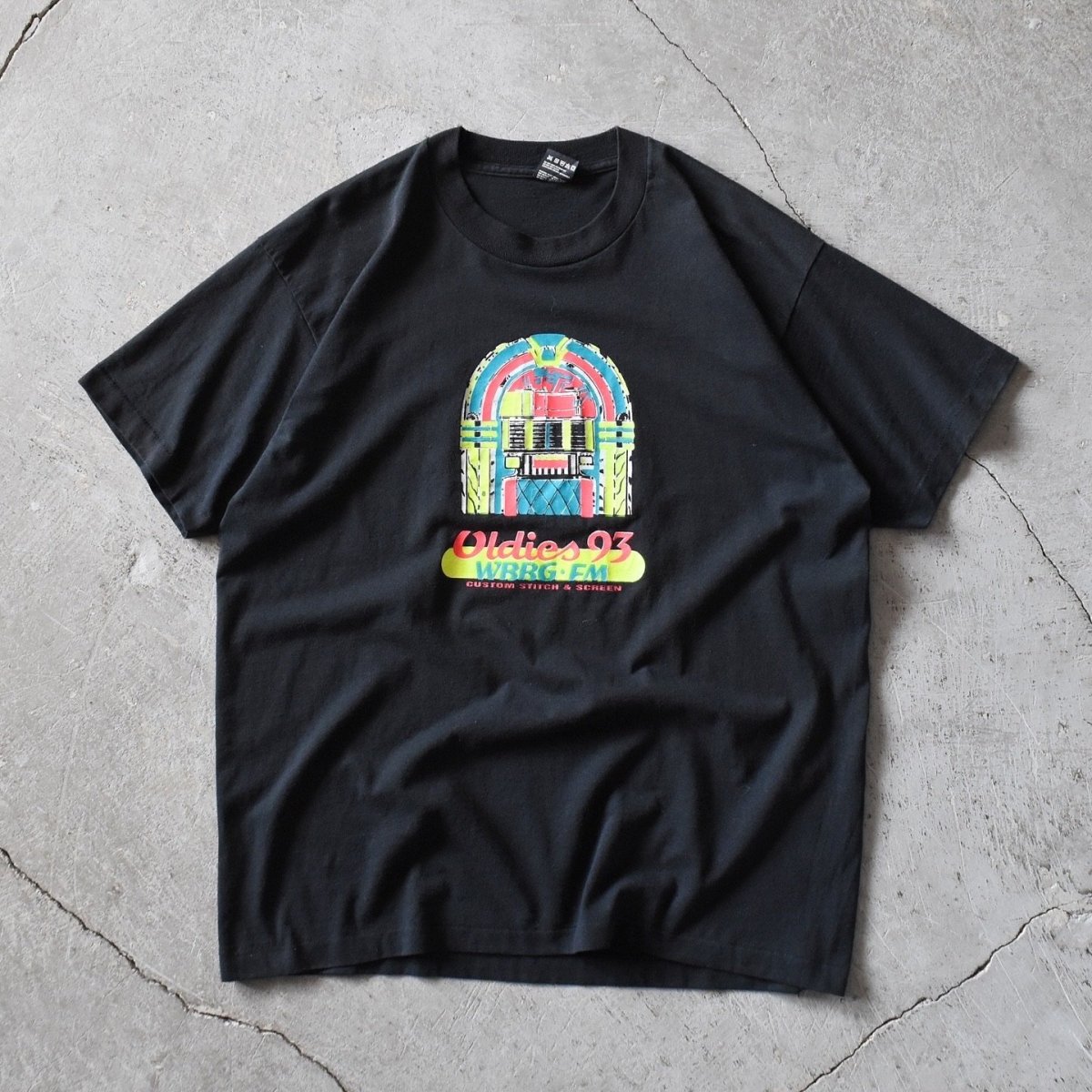 画像1: 1990s OLDIES93 WBBG FM ジュークボックスTシャツ　 "MADE IN USA"　 表記XL  (1)
