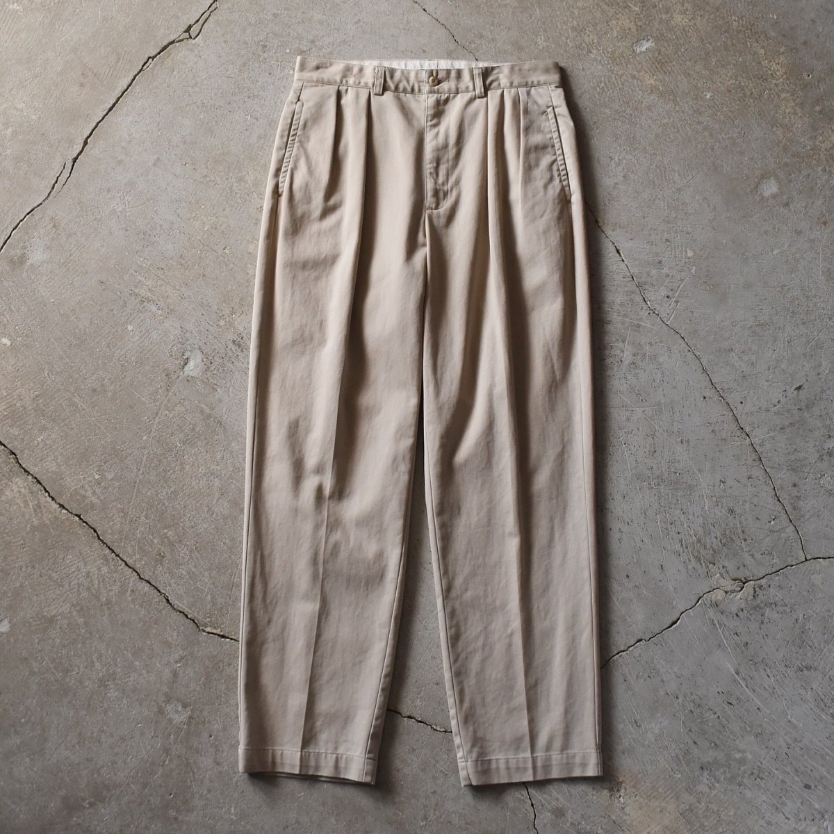 画像1: Polo Ralph Lauren ツータックチノトラウザー　 "MADE IN CANADA"　 表記W33 L32  (1)