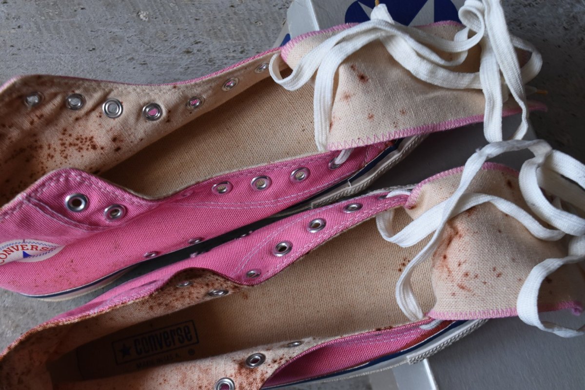 画像20: DEAD STOCK　 1980s Converse ALLSTAR Hi /PINK　 "銀箱付き"　 表記10  (20)