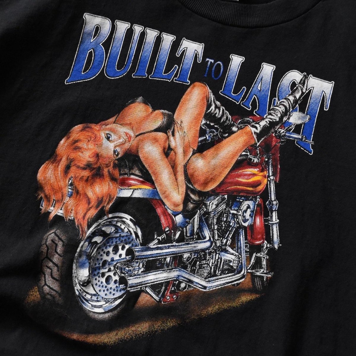 画像5: 1990-00s モーターサイクル エロTシャツ　 "BUILT TO LAST"　 表記XL  (5)
