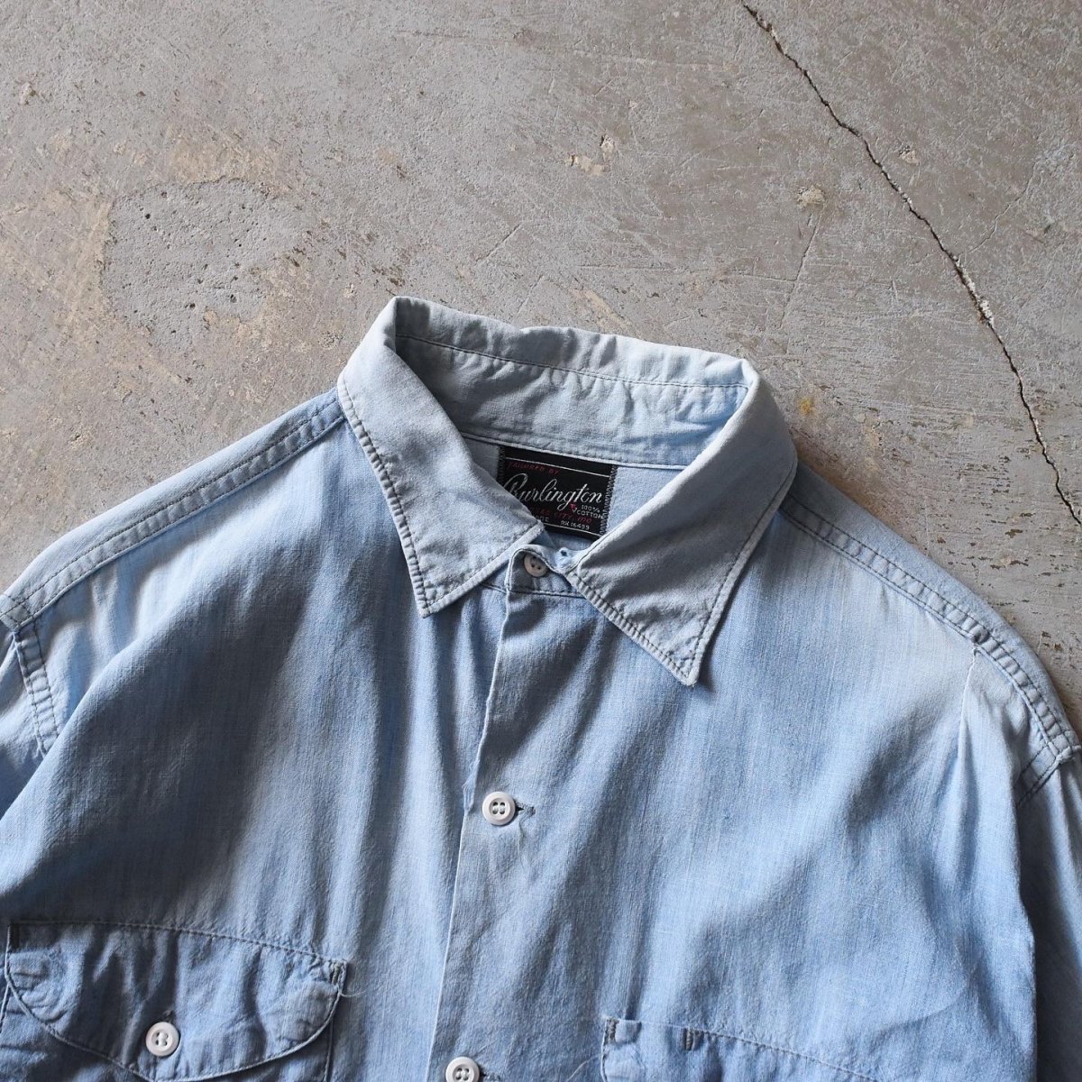 画像4: 1960s BURLINGTON シャンブレーシャツ　 実寸L  (4)