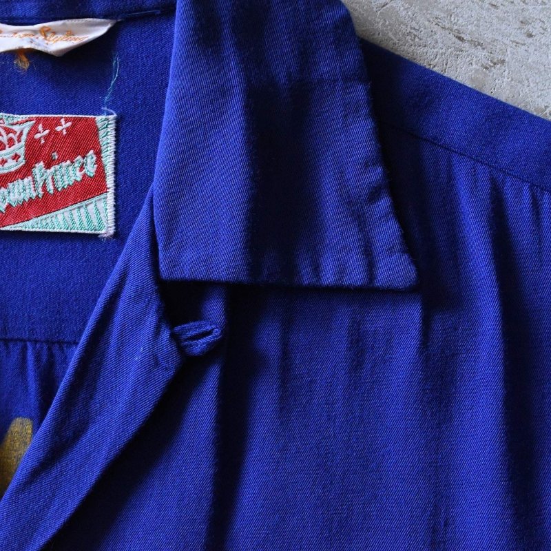 1950s CROWN PRINCE レーヨンボーリングシャツ 表記S - 古着屋HamburgCafe