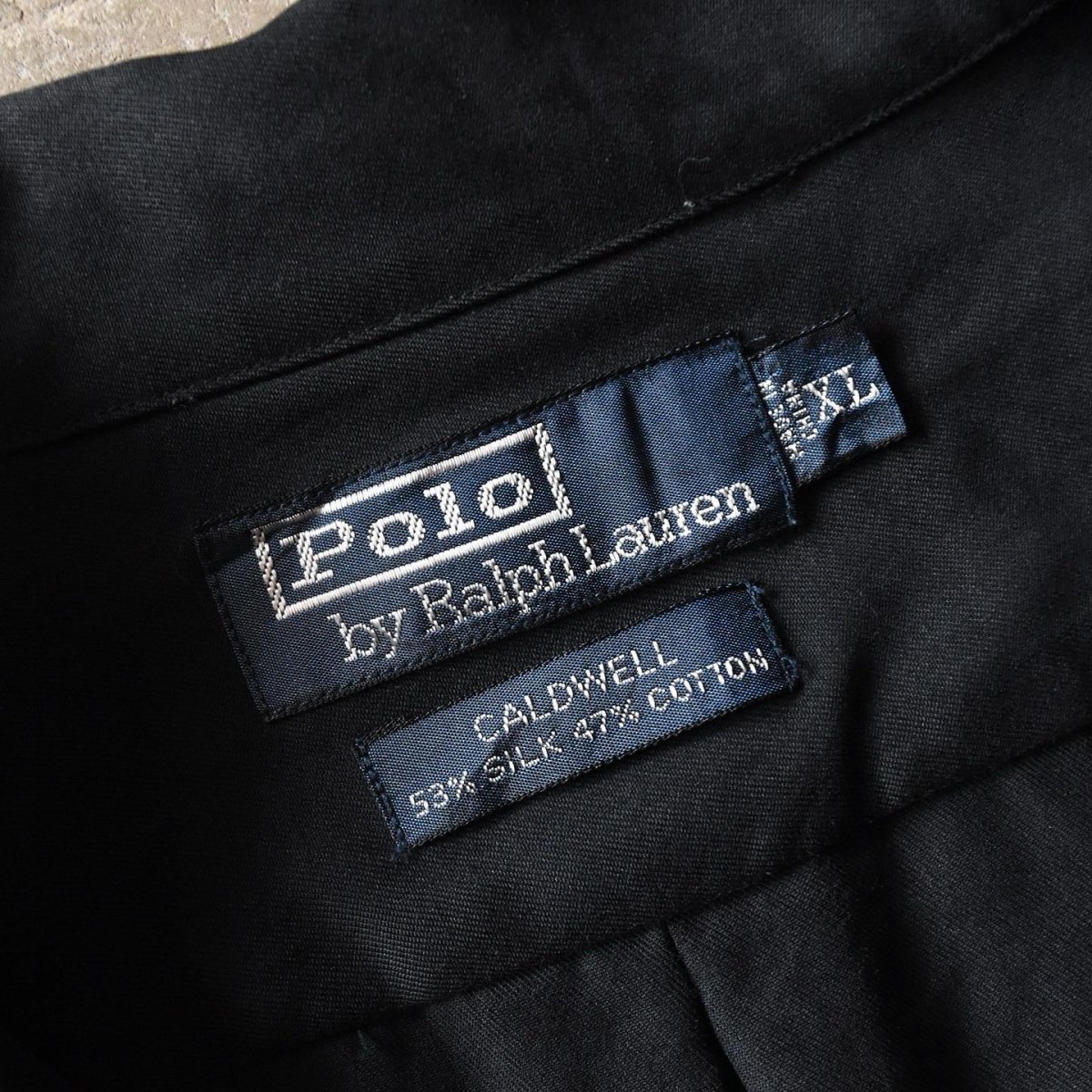 画像3: 1990s Polo by Ralph Lauren"CALDWELL"オープンカラーシャツ　 "ポニー無しオールブラック"　 表記XL  (3)